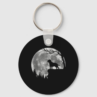 Labrador Retriever Hund Mond Silhouette Halloween Schlüsselanhänger