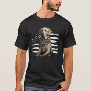 Labrador Retriever Hund Papa Hund Mama USA-Flagge T-Shirt