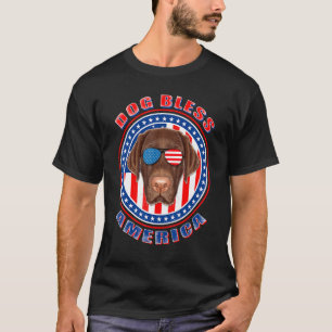 Labrador Retriever Hund segne Amerika Patriotisch T-Shirt