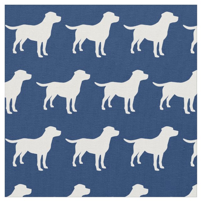 Labrador Retriever Hund Silhouette Labrador Navy B Stoff (Nahaufnahme)