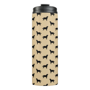Labrador Retriever Hund Silhouetten Muster Beige Thermosbecher