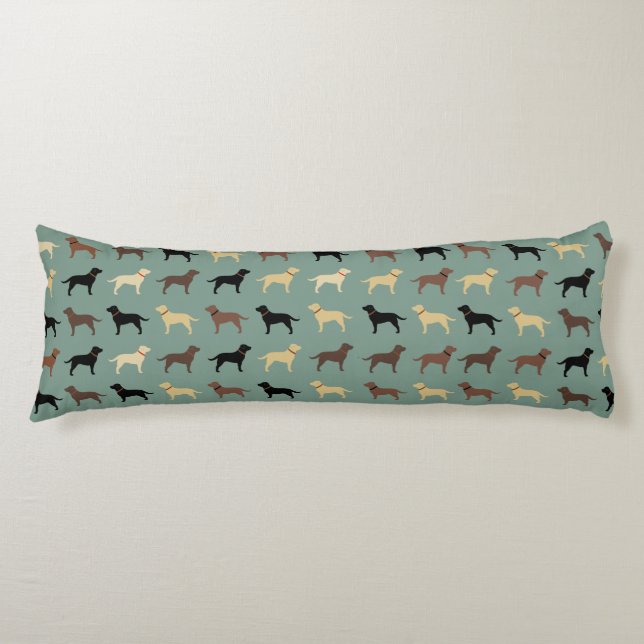 Labrador Retriever Hund Silhouetten Muster Labrado Seitenschläferkissen (Vorderseite)