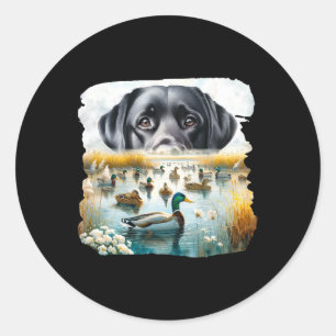 Labrador Retriever Hund Us Flag Duck Hunter Runder Aufkleber