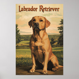 Labrador Retriever Hund Vintage Kunst Poster