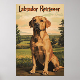 Labrador Retriever Hund Vintage Kunst Poster