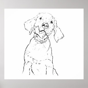 Labrador Retriever Hund Wandkunst, Poster Zeichnun