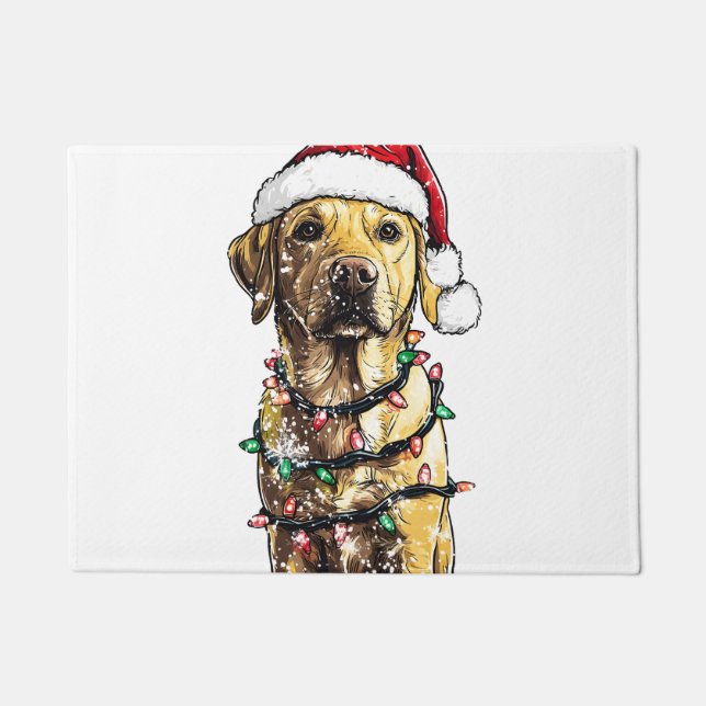 Labrador Retriever Hunde Baum Weihnachtspullover X Fußmatte (Vorderseite)