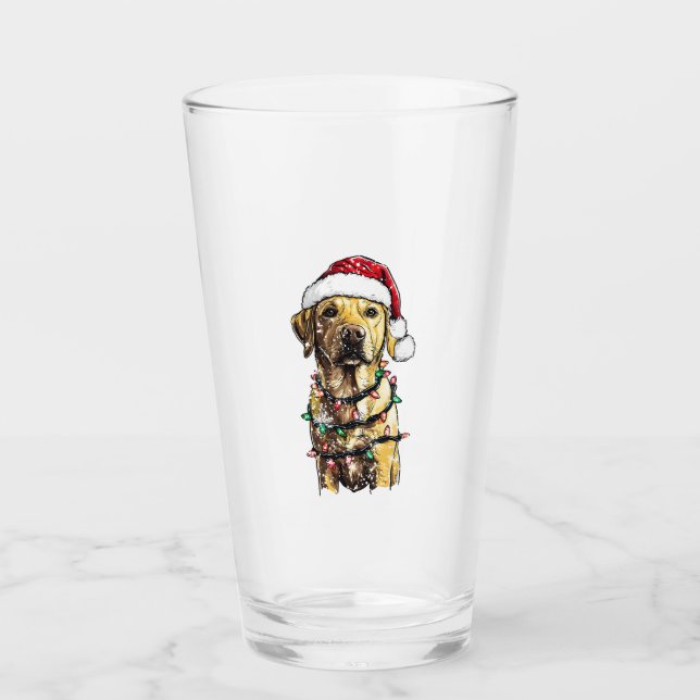 Labrador Retriever Hunde Baum Weihnachtspullover X Glas (Vorderseite)