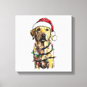 Labrador Retriever Hunde Baum Weihnachtspullover X Leinwanddruck