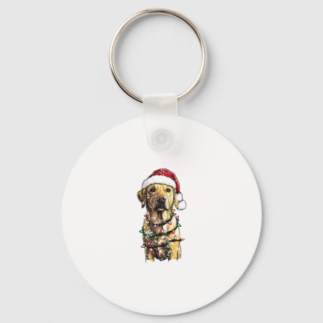Labrador Retriever Hunde Baum Weihnachtspullover X Schlüsselanhänger (Vorderseite)