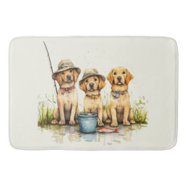 Labrador Retriever Hunde Fischen Badematte