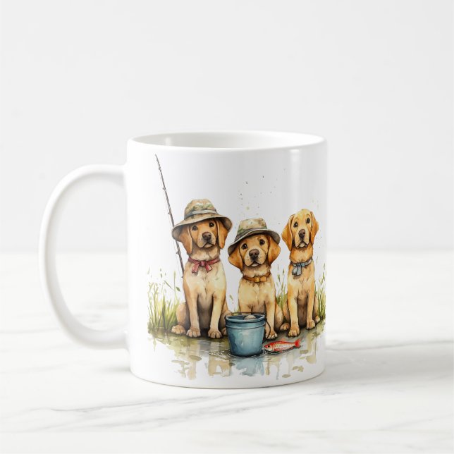 Labrador Retriever Hunde Fischen Kaffeetasse (Links)