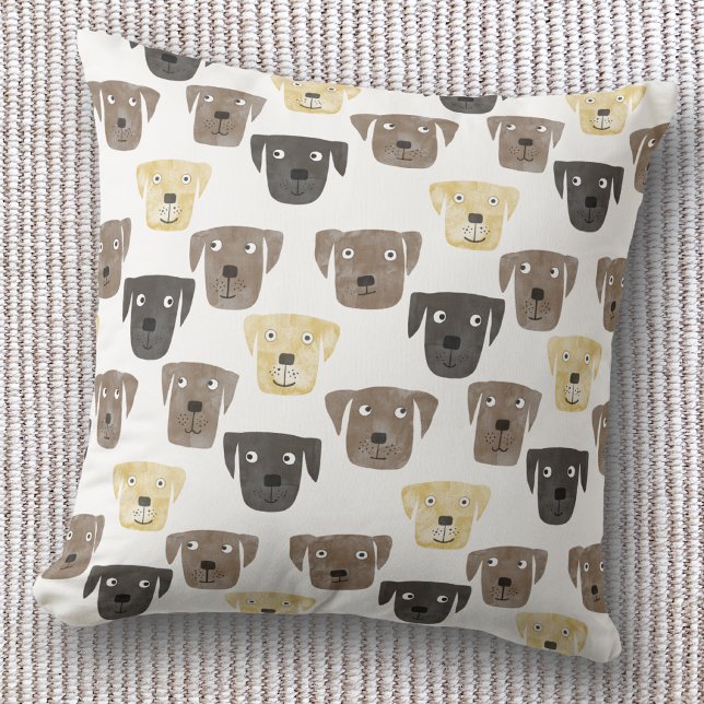 Labrador Retriever Hunde Kissen (Fun Labrador retriever dog pattern throw pillow)