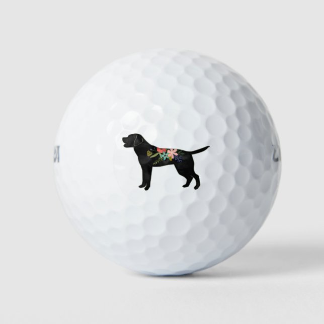 Labrador Retriever Hunde Rasse Bohemisch Floral Golfball (Vorderseite)