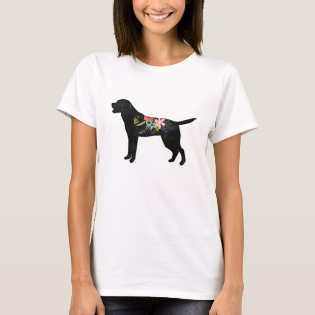 Labrador Retriever Hunde Rasse Bohemisch Floral T-Shirt (Vorderseite)