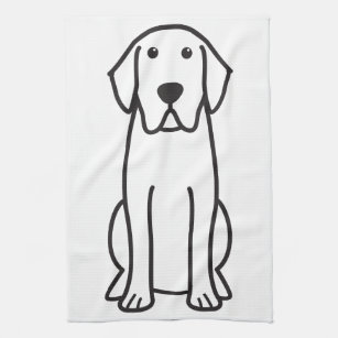 Labrador-Retriever-HundeCartoon-Küchen-Tuch Geschirrtuch