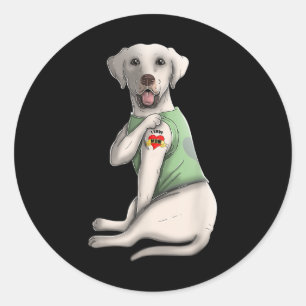 Labrador Retriever I Liebe Mama Tattoo Dog Funny M Runder Aufkleber