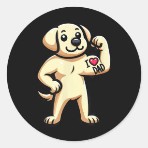 Labrador Retriever I Liebe Vater Funny Dog Tattoo Runder Aufkleber