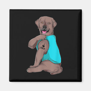 Labrador Retriever Ich liebe Papa Tattoo-Bekleidun Magnet