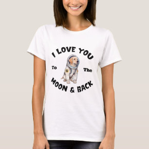 Labrador Retriever Ich Liebe Sie auf den Mond und T-Shirt