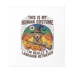 Labrador Retriever im Menschenkostüm Halloween Hex Notizblock