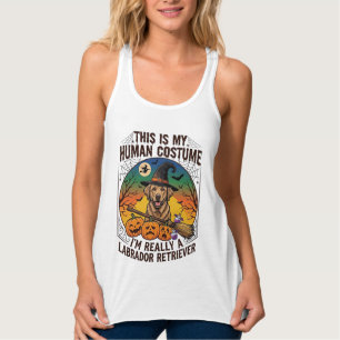 Labrador Retriever im Menschenkostüm Halloween Hex Tank Top