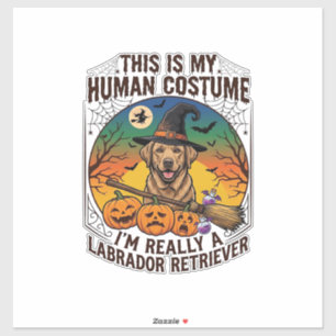 Labrador Retriever im menschlichen Kostüm Hallowee Aufkleber