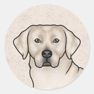 Labrador Retriever in Cremefarben Süßes Labradors Runder Aufkleber