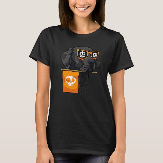 Labrador Retriever in Sonnenbrillen Lazy Halloween T-Shirt (Vorderseite)