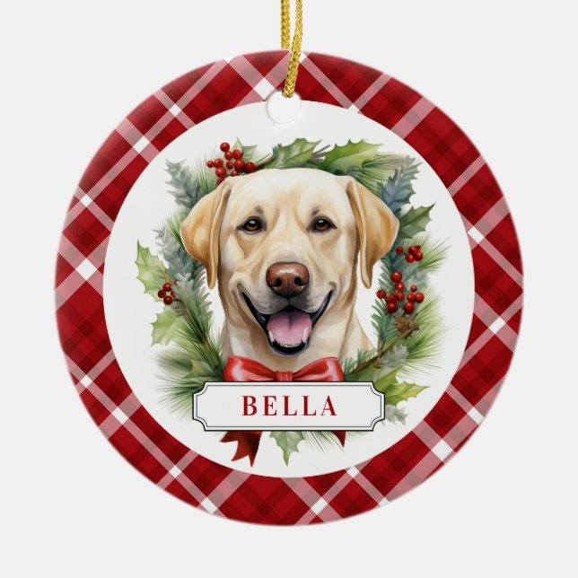 Labrador Retriever Keramik Circle Ornament (Vorne)