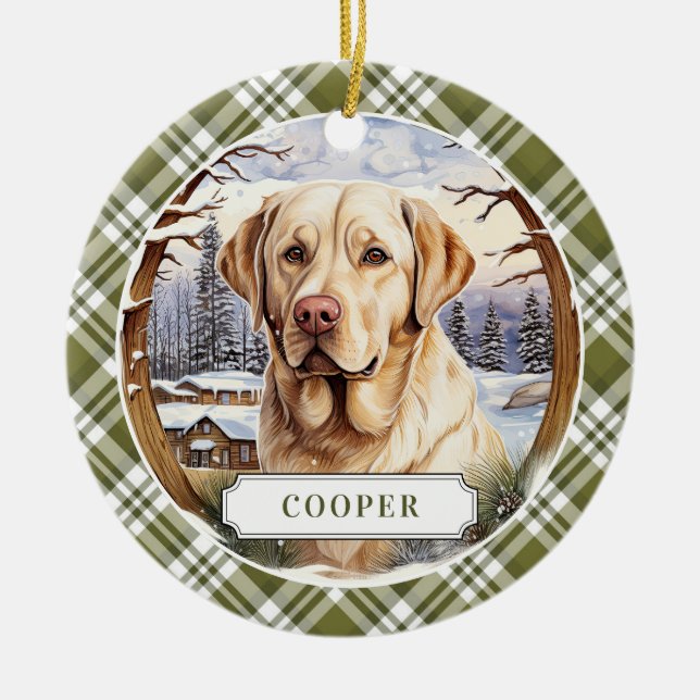 Labrador Retriever Keramik Circle Ornament (Vorne)