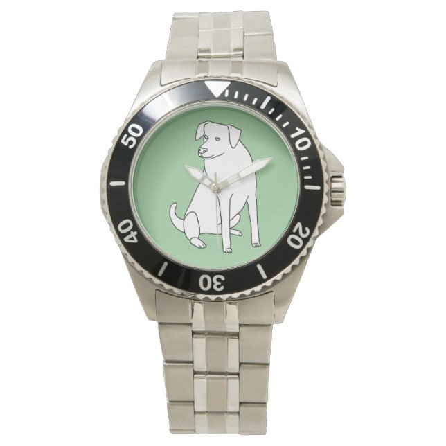 Labrador Retriever Kontur Zeichne Watch Armbanduhr (Vorderseite)
