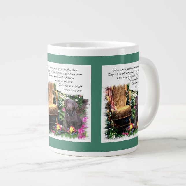 Labrador Retriever Kunstgeschenke Jumbo-Tasse (Vorderseite Rechts)
