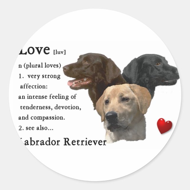 Labrador Retriever Kunstgeschenke Runder Aufkleber (Vorderseite)
