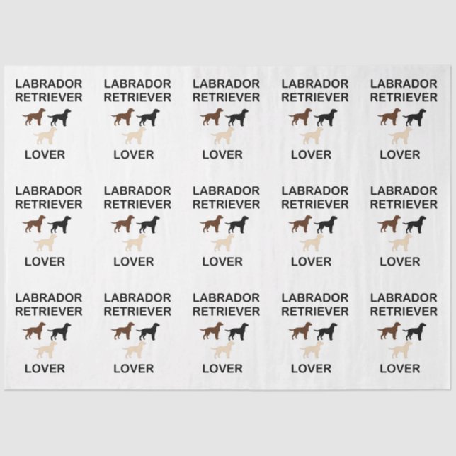 Labrador Retriever liebt alle Silhouetten Seidenpapier (Vorderseite)