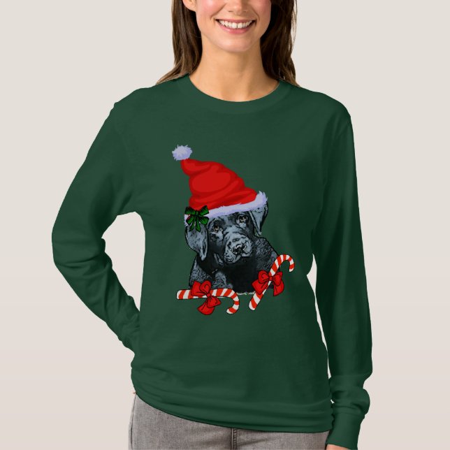 Labrador Retriever Lovers Weihnachten T-Shirt (Vorderseite)