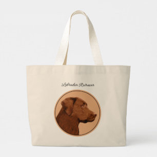 Labrador Retriever Malerei Schokolade Labrador Hun Jumbo Stoffbeutel