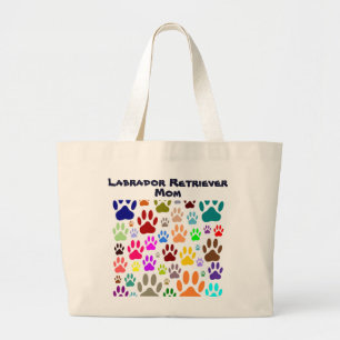 Labrador Retriever Mama Dog Paw Prints Jumbo Stoffbeutel