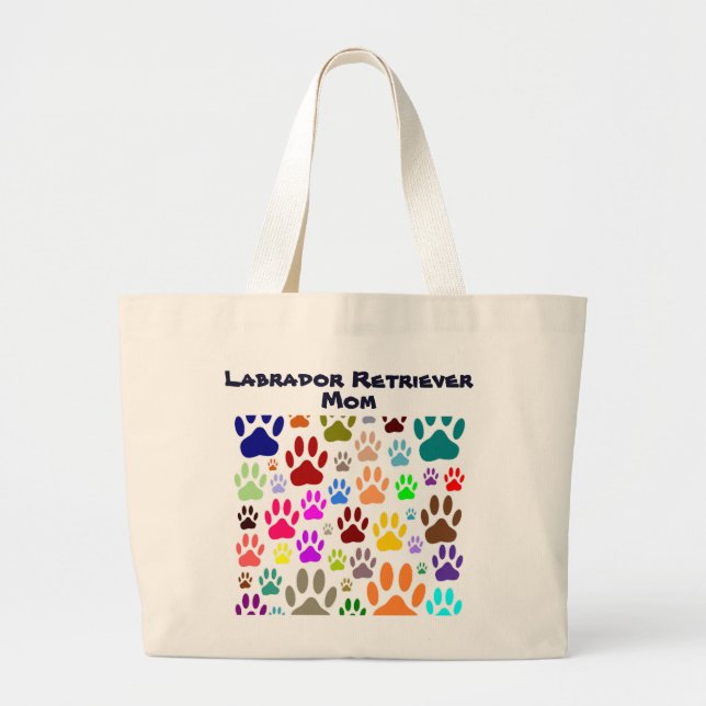 Labrador Retriever Mama Dog Paw Prints Jumbo Stoffbeutel (Vorne)