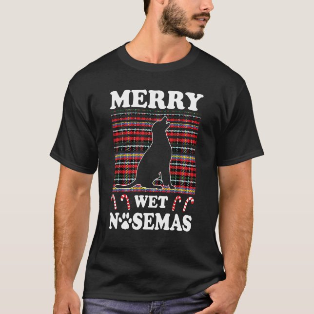 Labrador Retriever Merry Wet Nosemas Christmas Lab T-Shirt (Vorderseite)