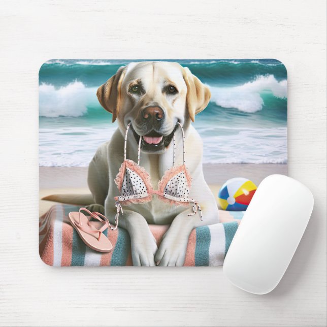 Labrador Retriever mit Bikini Top Mousepad (Mit Mouse)