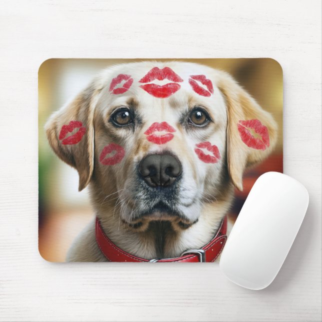 Labrador Retriever mit Lipstick Kisses Mousepad (Mit Mouse)