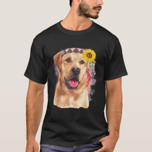 Labrador Retriever mit Sonnenblumenheizung s T-Shirt