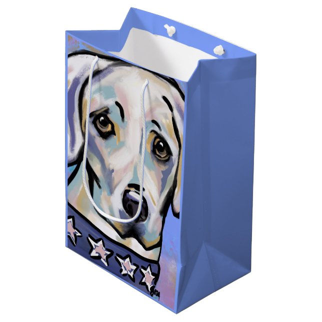 Labrador Retriever Mittlere Geschenktüte (Vorderseite Schrägansicht)