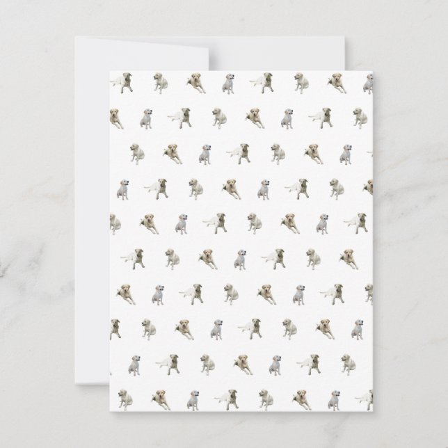 Labrador retriever-Muster (weiß) Dankeskarte (Vorderseite)