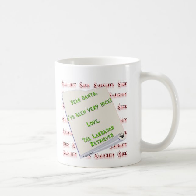Labrador Retriever Naughty oder Nice Kaffeetasse (Rechts)