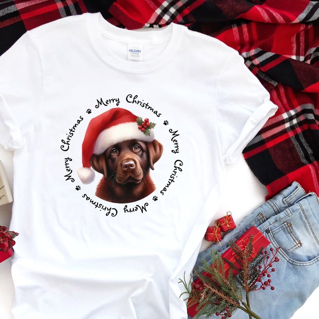 Labrador Retriever Niedlich Santa Dog Familienweih T-Shirt (Von Creator hochgeladen)