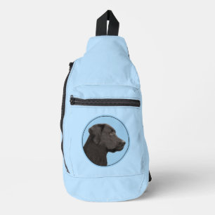 Labrador Retriever Painting Black Lab Pet Dog Art Crossbody Bag