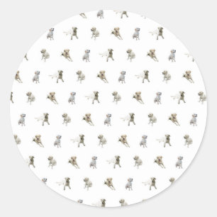 Labrador Retriever Pattern (weiß) Runder Aufkleber