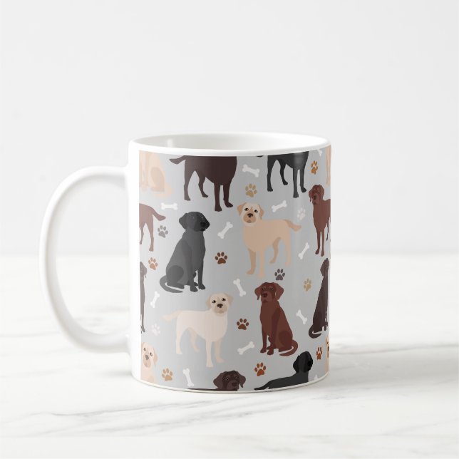 Labrador Retriever Paws and Bones Coffee Tasse (Links)